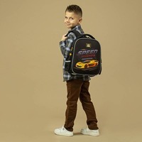 Шкільний напівкаркасний рюкзак GoPack Education Speed ​​Hunter Чорний 12л (GO24-165S-3)