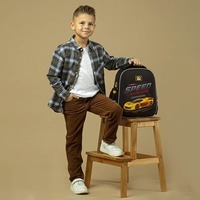 Шкільний напівкаркасний рюкзак GoPack Education Speed ​​Hunter Чорний 12л (GO24-165S-3)