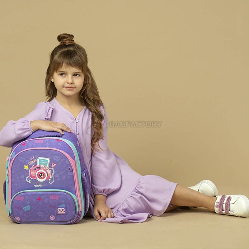 Шкільний каркасний рюкзак GoPack Education Say Cheese Фіолетовий 12.5л (GO24-597M-4)