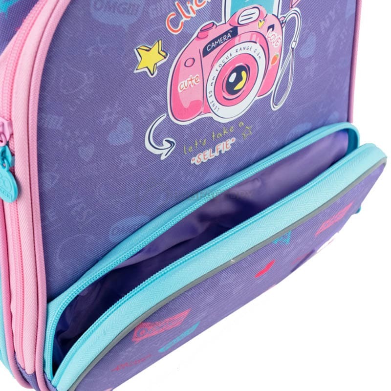 Шкільний каркасний рюкзак GoPack Education Say Cheese Фіолетовий 12.5л (GO24-597M-4)