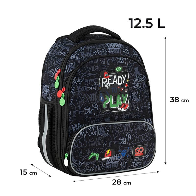 Шкільний каркасний рюкзак GoPack Education Ready2Play Принт 12.5л (GO24-597M-6)