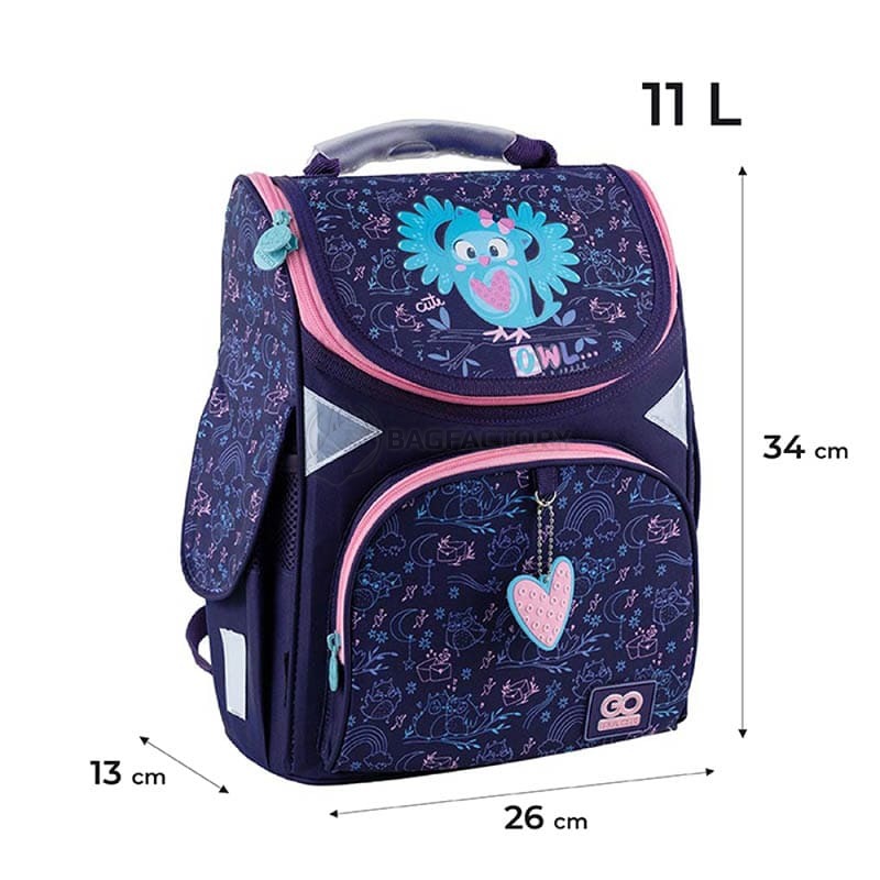 Шкільний каркасний рюкзак GoPack Education Pretty Owl Синій 11л (GO24-5001S-2)