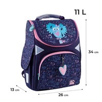Шкільний каркасний рюкзак GoPack Education Pretty Owl Синій 11л (GO24-5001S-2)
