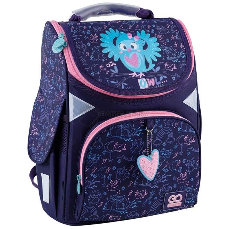Шкільний каркасний рюкзак GoPack Education Pretty Owl Синій 11л (GO24-5001S-2)