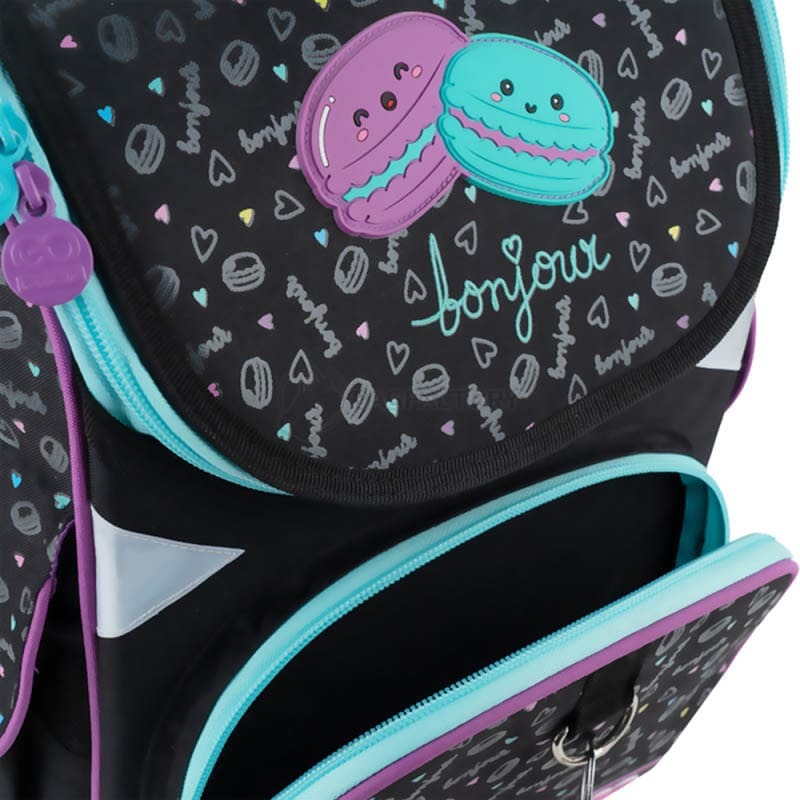 Шкільний каркасний рюкзак GoPack Education Lovely Macarons Чорний 11л (GO24-5001S-3)