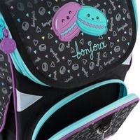 Шкільний каркасний рюкзак GoPack Education Lovely Macarons Чорний 11л (GO24-5001S-3)