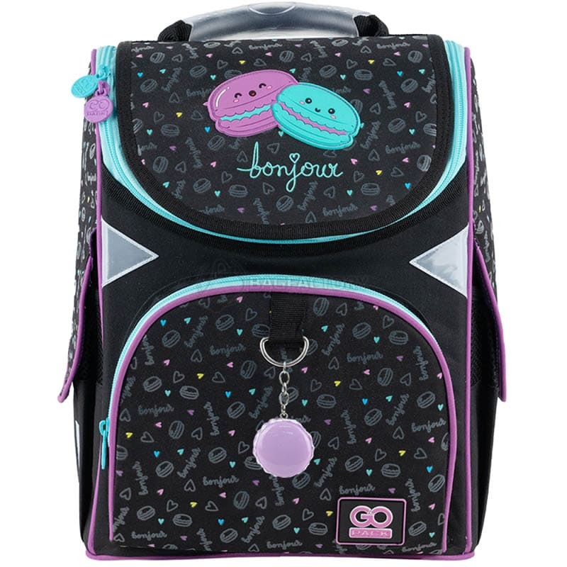 Шкільний каркасний рюкзак GoPack Education Lovely Macarons Чорний 11л (GO24-5001S-3)