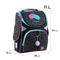 Шкільний каркасний рюкзак GoPack Education Lovely Macarons Чорний 11л (GO24-5001S-3)