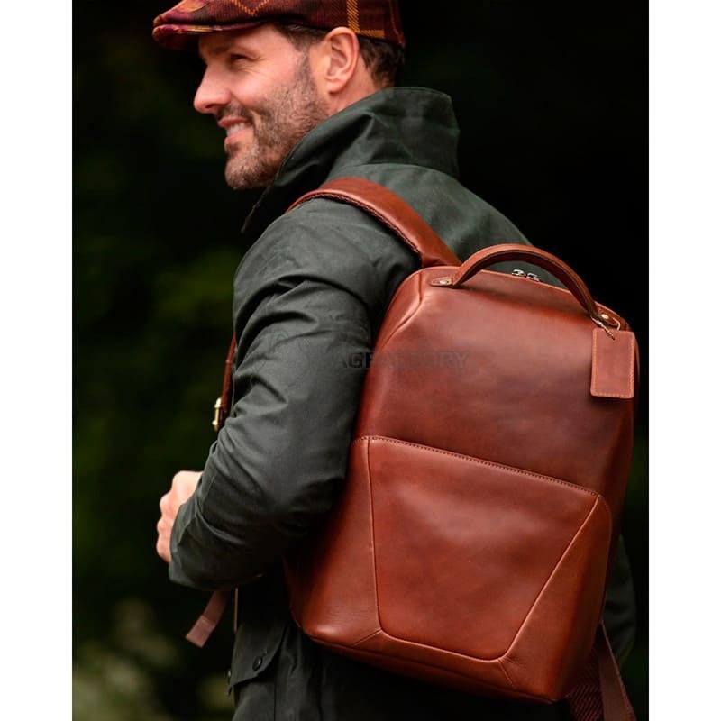 Міський шкіряний рюкзак Ashwood K47 Brown (K47 BRN)