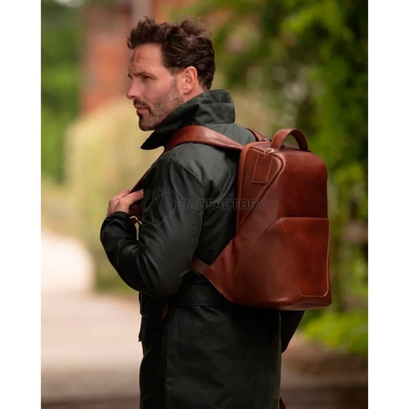 Міський шкіряний рюкзак Ashwood K47 Brown (K47 BRN)