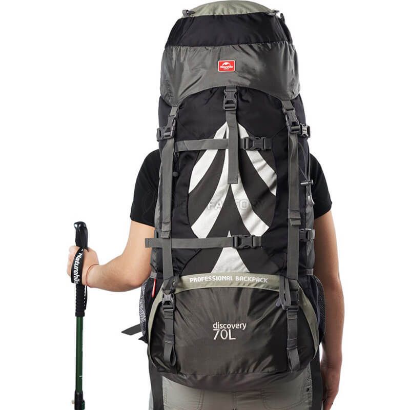 Туристичний рюкзак Naturehike NH70B070-B 70+5 л Чорно-сірий (6927595709009)
