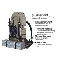 Туристичний рюкзак Naturehike NH70B070-B 70+5 л Світло-коричневий (6975641887461)