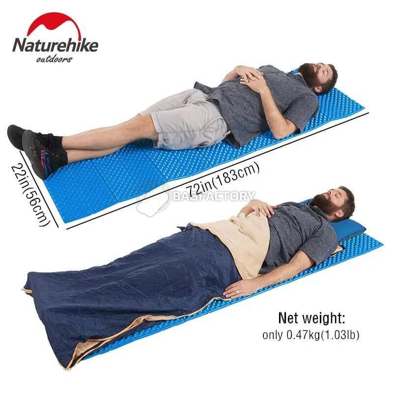 Туристичний килимок Naturehike NH19QD008 IXPE 185x56х18 см Блакитний (6927595738108)