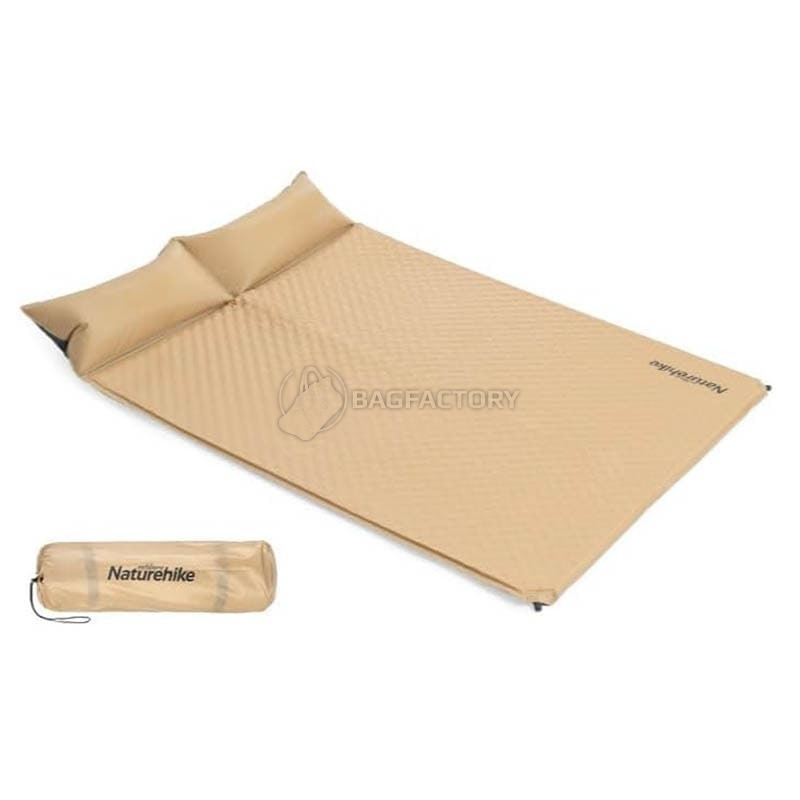 Туристичний килимок Naturehike NH18Q010-D 25 мм двомісн. з подушкою 185см Бежевий (6927595784440)