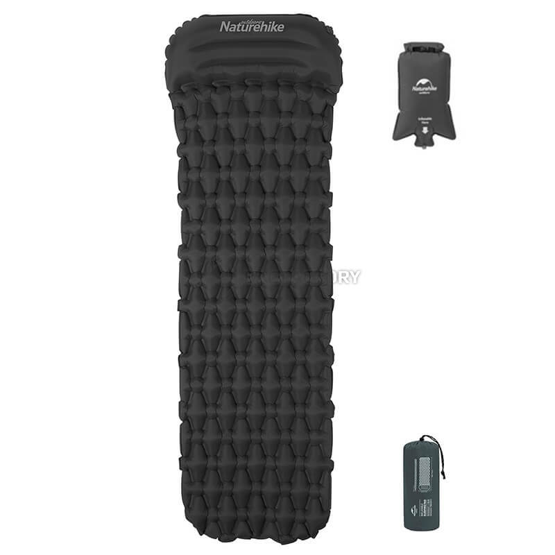 Туристический коврик Naturehike FC-12 NH19Z003-P 65 мм 198см Графит с подушкой+мешок (6927595796832)