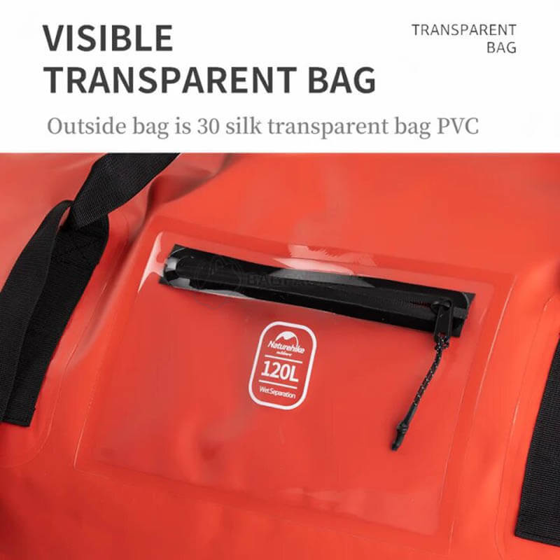 Дорожня сумка гермобаул Naturehike NH20FSB03 60 л Червона (6927595744284)