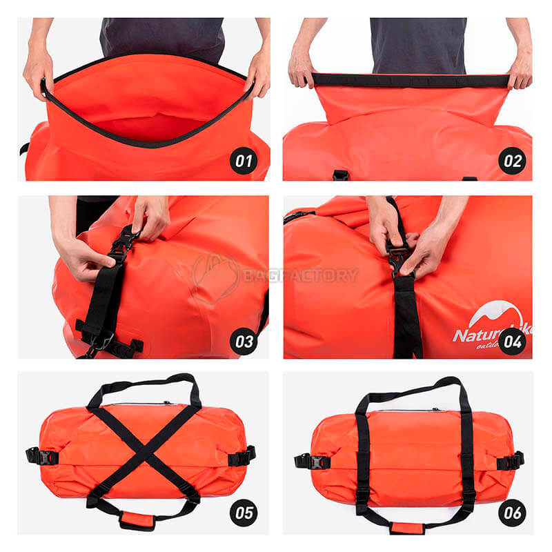 Дорожня сумка гермобаул Naturehike NH20FSB03 120 л Червона (6927595744345)