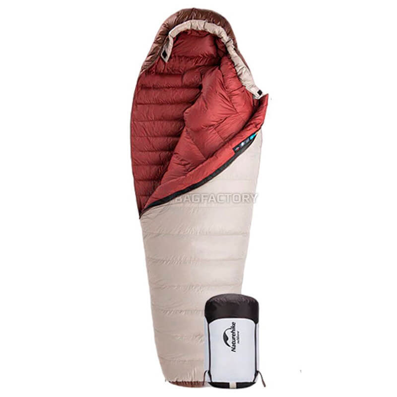 Спальний мішок пуховий Naturehike Snowbird NH20YD001 L 205 см Коричневий 560 г (6927595761298)