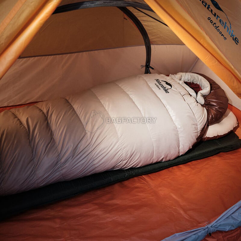 Спальний мішок пуховий Naturehike Snowbird NH20YD001 L 205 см Коричневий 720 г (6927595761304)