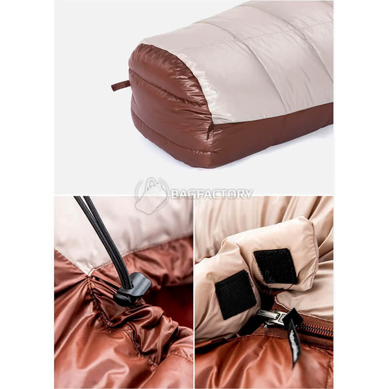 Спальний мішок пуховий Naturehike Snowbird NH20YD001 L 205 см Коричневий 720 г (6927595761304)