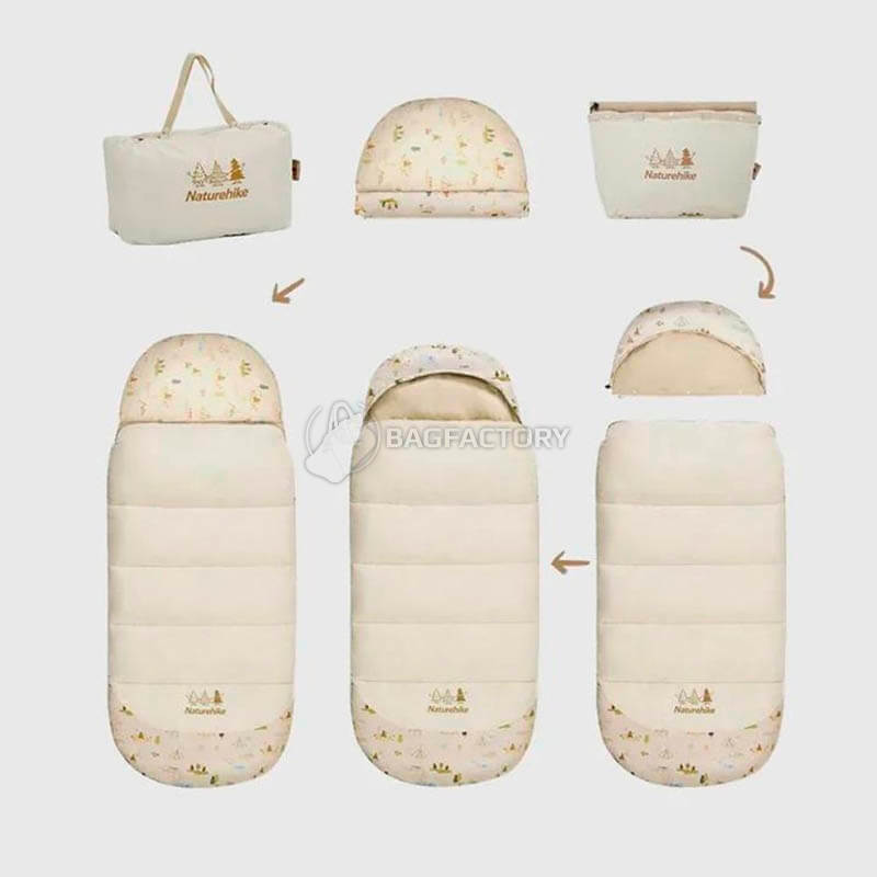 Спальний мішок дитячий Naturehike B180 CNH22SD001 160 см Бежевий (6927595799611)