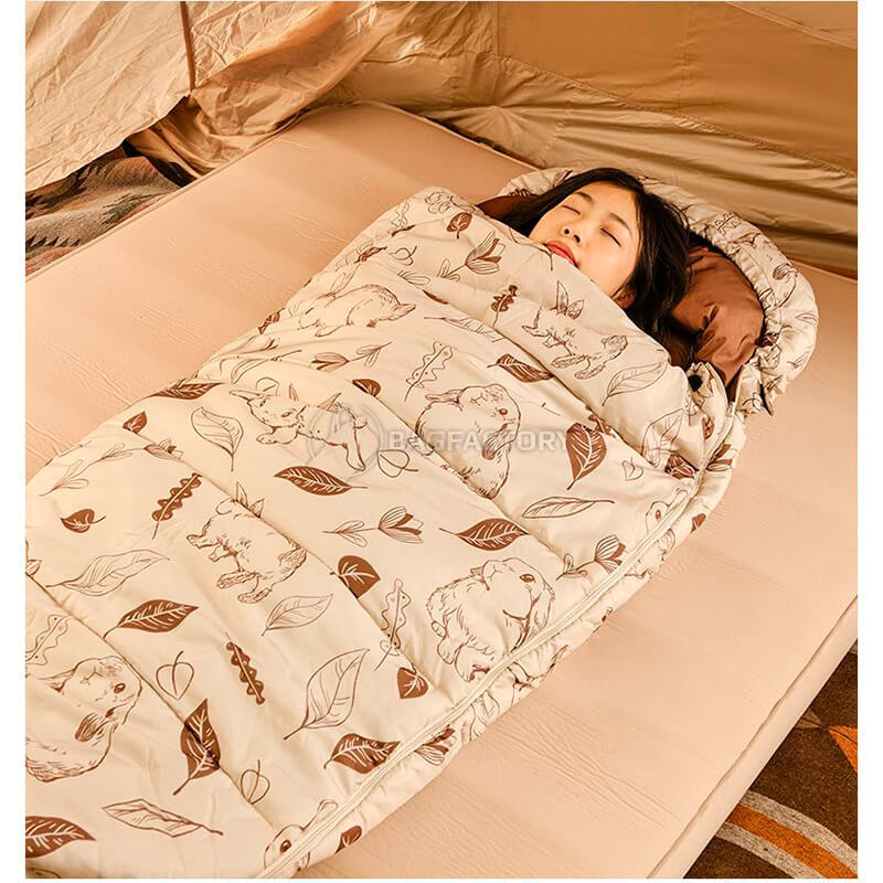 Спальний мішок Naturehike MT180 CNH22SD015 210 см лівий Бежевий з принтом (6975641886662)