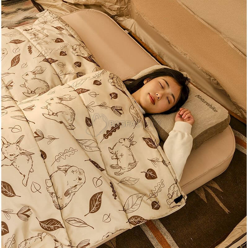 Спальний мішок Naturehike MT180 CNH22SD015 210 см правий Бежевий з принтом (6975641886648)