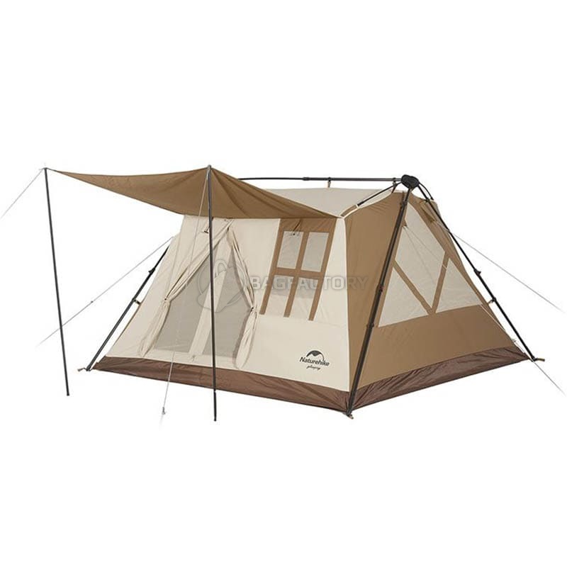 Намет чотиримісний з навісом Naturehike CNH22ZP029 Світло-коричневий (6975641887829)