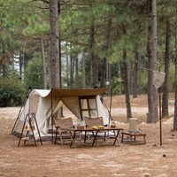 Намет чотиримісний з навісом Naturehike CNH22ZP029 Світло-коричневий (6975641887829)