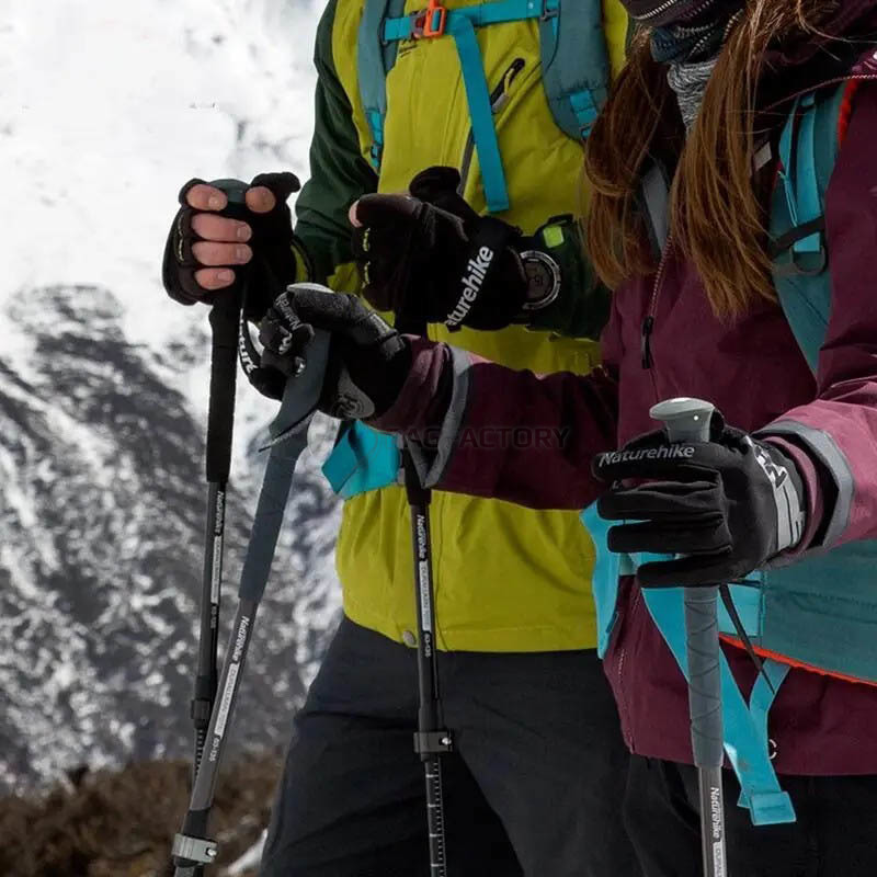 Трекінгова палиця Naturehike ST 03 7075 AL NH17D017-D 135 см Чорна 1 шт (6975641885139)