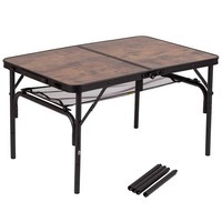 Стіл розкладний Bo-Camp Decatur 90x60 cm Black/Wood look (DAS301467)
