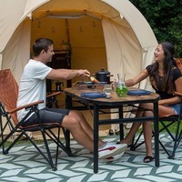 Стіл розкладний Bo-Camp Melrose Oval 120x80 cm Black/Wood look (DAS302785)
