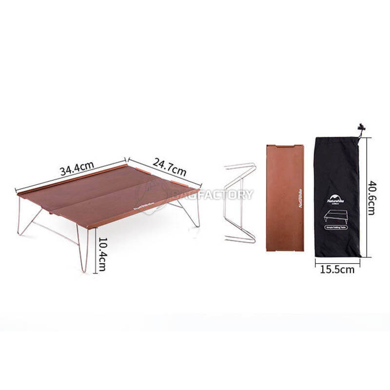 Стіл розкладний Naturehike NH17Z001-L алюмінієвий 34х25 см Сірий (6927595772287)