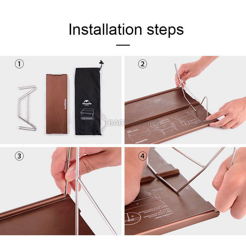 Стіл розкладний Naturehike NH17Z001-L алюмінієвий 34х25 см Сірий (6927595772287)