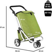 Господарська сумка-візок ShoppingCruiser 3 Wheels Green 72л (930792)