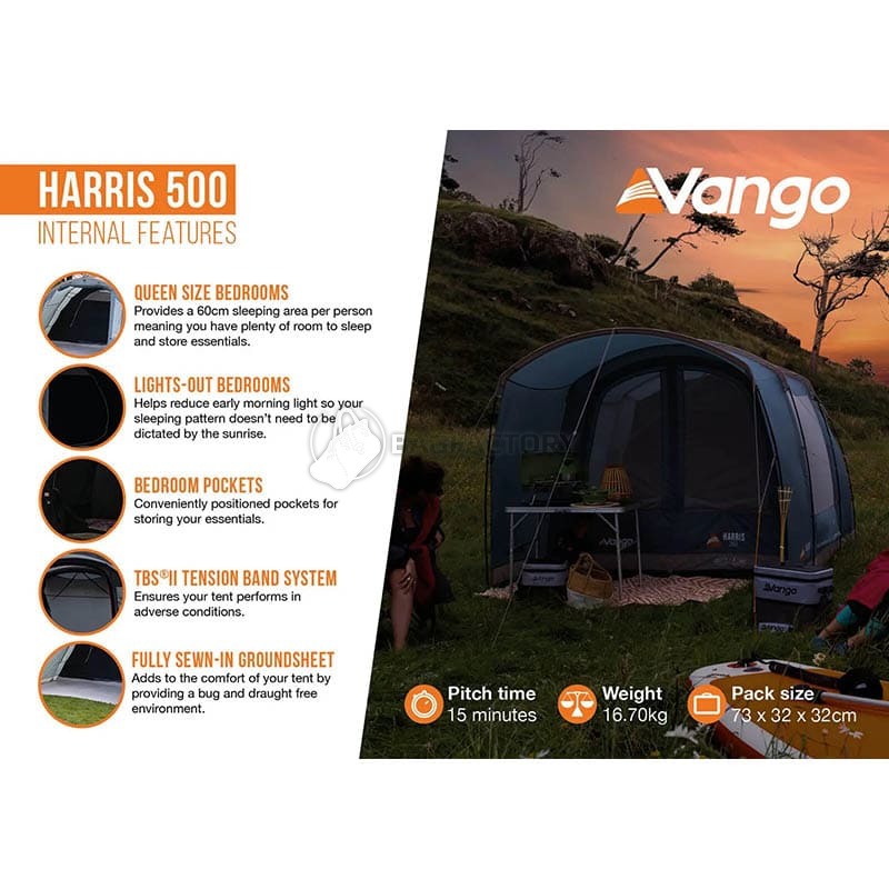 Намет п'ятимісний Vango Harris 500 Mineral Green (930840)
