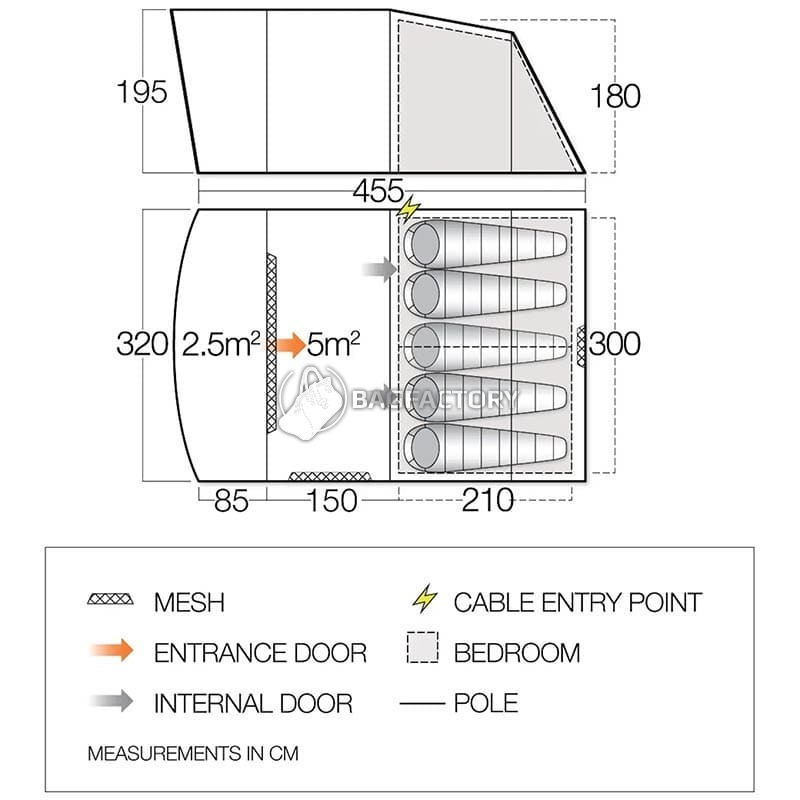 Намет п'ятимісний Vango Harris 500 Mineral Green (930840)