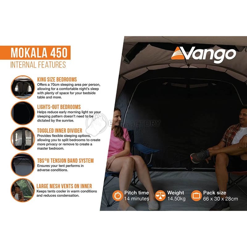 Намет чотиримісний Vango Mokala 450 Mineral Green (930839)