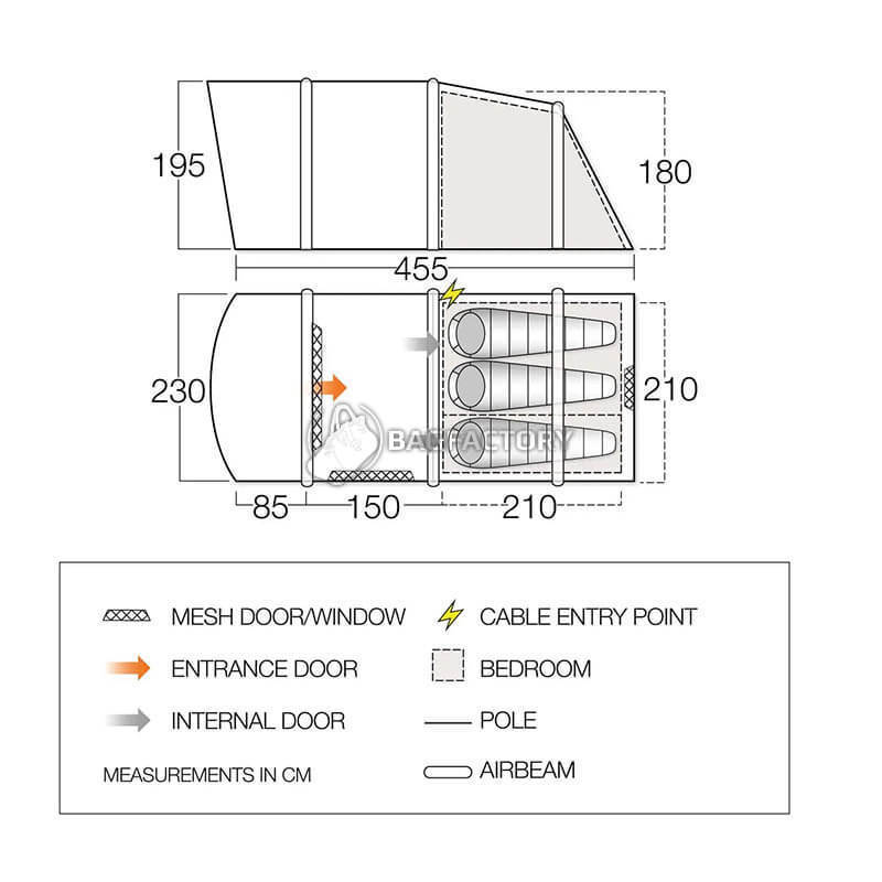Намет тримісний Vango Harris Air 350 Mineral Green (930838)