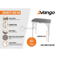 Стіл кемпінговий Vango Granite Duo 60 Excalibur (926779)