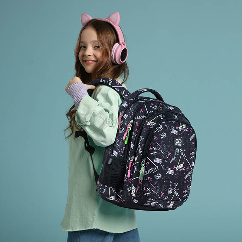 Рюкзак підлітковий GoPack Teens 162M-5 16.5л Чорний (GO24-162M-5)