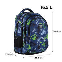 Рюкзак підлітковий GoPack Teens 162M-2 16.5л Синій з принтом (GO24-162M-2)