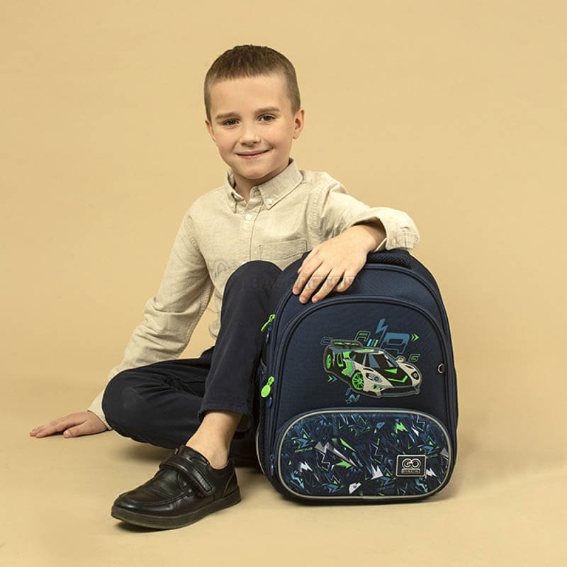 Шкільний каркасний рюкзак GoPack Education Racing Car Синій 12.5л (GO24-597M-7)