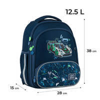 Шкільний каркасний рюкзак GoPack Education Racing Car Синій 12.5л (GO24-597M-7)
