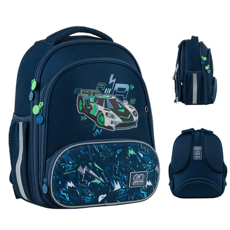 Шкільний каркасний рюкзак GoPack Education Racing Car Синій 12.5л (GO24-597M-7)