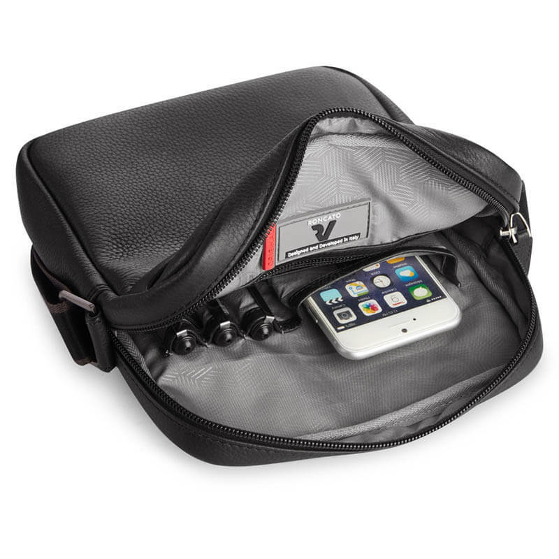 Чоловіча шкіряна сумка Roncato Alaska Чорний (412424/01)