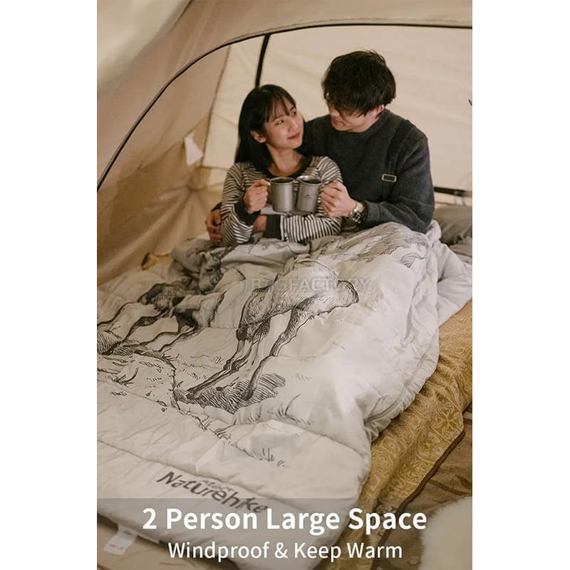 Спальний мішок двомісний Naturehike NH21MSD06 з подушками зелений 215 см (6927595795330)