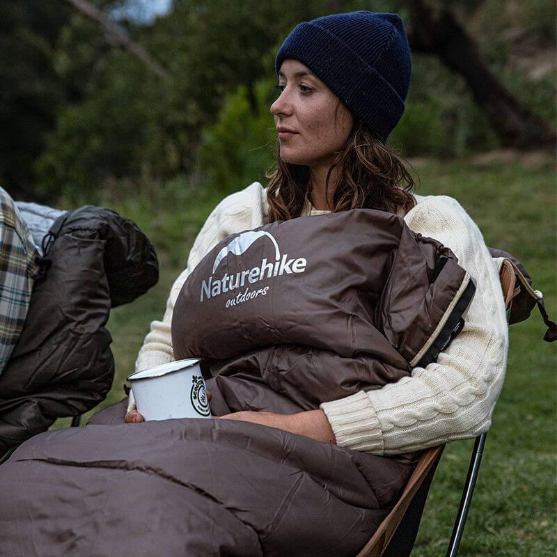 Спальний мішок Naturehike U250S NH20MSD07 (0°C) правий коричневий 220см (6927595769294-R)