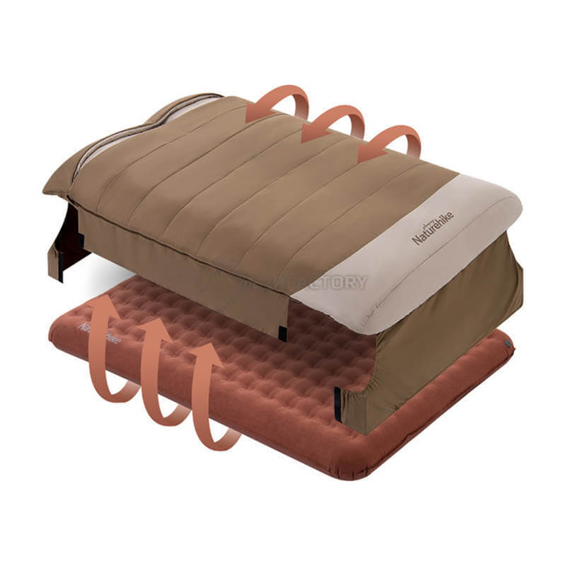 Спальний мішок двомісний Naturehike NH21MSD02 коричневий 205 см (6927595791691)