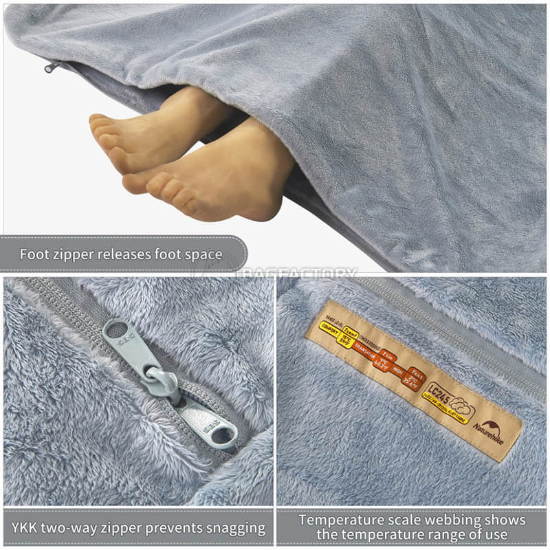 Спальний мішок-подушка Naturehike CNK2300SD022 світло-сірий 225 см (6976507667333)